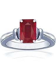 Platinum Emerald Cut Ruby Solitaire Ring