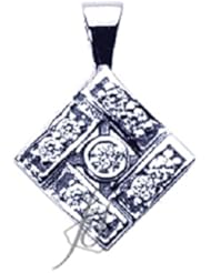 0.60 Ct Round Cut Diamond Pendant 14K White Gold With Chain SI2 H NEW