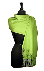 100% Pashmina GREEN Shawl Wrap. Woman's Scarf.