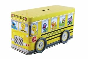 Steel Sesame Street School Bus Piggy Bank