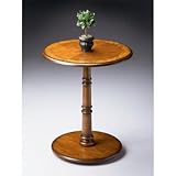 IMAGE OF Butler 7029101 Olive Ash Burl Pedestal Accent Table