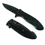 Diamond Cut Aluminum Spring Assisted Folder Black