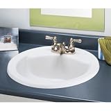 American Standard Cadet Vitreous China Round Countertop Sink with Faucet Holes on 4-Inch Centers, Shell #0427.444.173