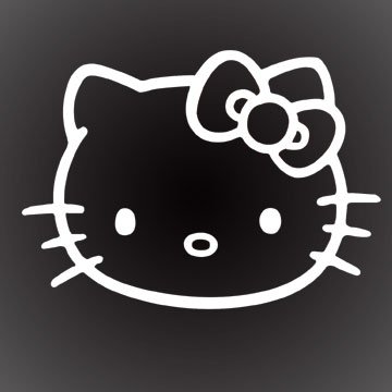 HELLO KITTY FACE DECAL STICKER 6X4