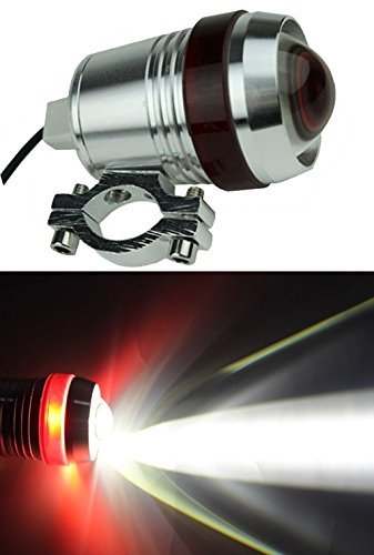 Wecade 12V 30W Angel-eyes LED Spot Driving Light Bicycle Motorcycle Car Boat Headlight Travel Camp Lamp waterproof IP67 (Red)