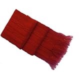 Handmade Alpaca Natural Fiber Scarf - True Cherry Red (Extra Long)