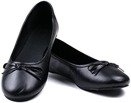 Simli Round Toe Ballet Flat Shoes for Women (4 Colors), Quality Synthetic Leather, Rubber Sole, Durable & Comfortable