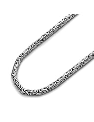 2.5mm Nickel Free Italian Sterling Silver Chain Necklaces Byzantine Chain ( Available Length 16"~30")
