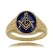 Thumbnail image for Mens Masonic Ring 10K Gold Blue Lodge Oval Signet New