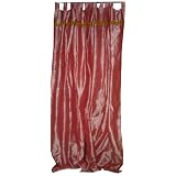 2 Lavender Brocade Indian Silk Sari Panel Drapes Curtains 96 by mogulinterior.com