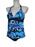 Womens Beach Native Tankini Bikini Swimsuit, Swimwear, Blue Swirl 8-16