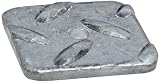 Square Flat Washer, Steel Diamond Tread Plate, Galvanized, Square Shape, USA Made, 0.438" ID, 2.000" OD, 0.250" Thick (Pack of 5)