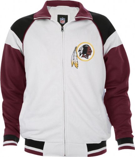 Washington Redskins White Poly Knit Track Jacket