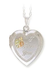 Black Hills Silver I Love You Heart Shaped Locket made of Sterling Silver