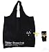 Reusable Shopping Tote Bag - Folded into a Mouse - Black
