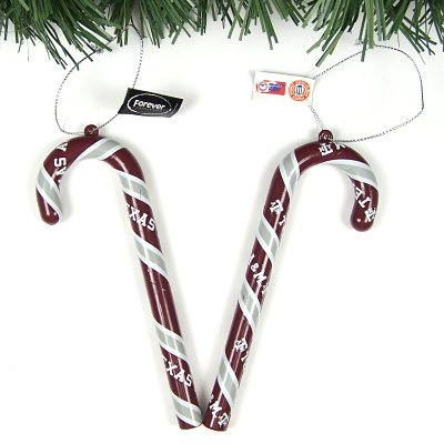 Buy TEXAS A&M AGGIES CANDY CANE CHRISTMAS ORNAMENTS SET (6) by Forever Collectibles