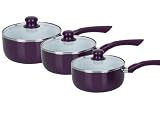 Ethos Aubergine 3-Piece Non-stick Saucepan Set