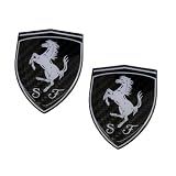 2 X Ferrari Real Carbon Fiber Rare Car Logo Badge Emblems (Pair Set) for 512 308 458... 