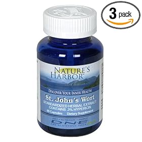 Nature's Harbor Discover your Inner Health  St. John's Wort, Standardized Herbal Extract, 60 Capsules (Pack of 3)