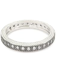 Freida Rothman Belargo Jewelry "CLASSICS" Two Tone Sterling Silver and Rhodium Pave Band