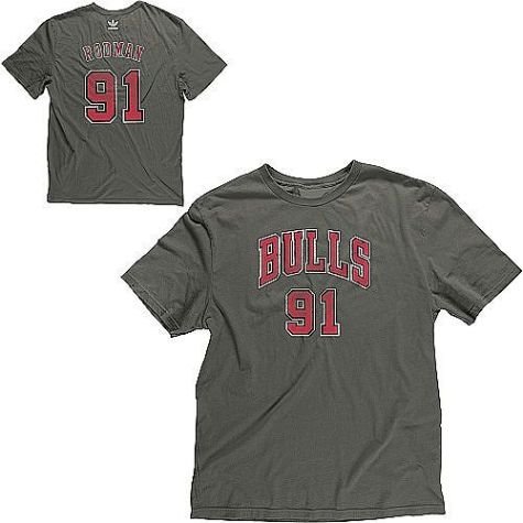 Mens Chicago Bulls #91 Dennis Rodman Vintage Throwback Name and Number Tshirt - 2XL