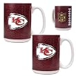 Kansas City Chiefs 2pc 15oz Gameball Ceramic Mug Set - Primary logo NFL Football