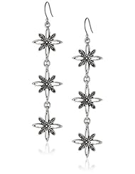Lucky Brand "Icicle" Pave Flower Drop Earrings