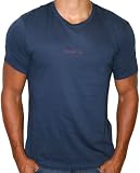 FRENCH CONNECTION FCUK Mens Logo Print Short Sleeve T-Shirt Tee Top Dress Blue/Poppy