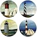 Hindostone Set of Four New Lighthouses Stone Coasters