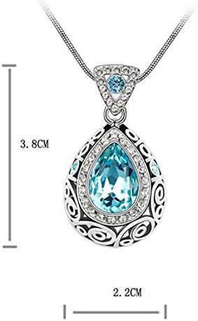 SS Bijoux Birthstone Hollow Constellation Water Drop Austrian Crystal Pendant Necklace Swarovski Elements Valentines Gift (C1)