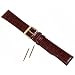 Long Crocodile Grain Brown Leather Watch Band 18mm