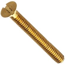 Brass Machine Screw, Flat Head, Slotted Drive, #0-80, 1/8" Length (Pack of 100)