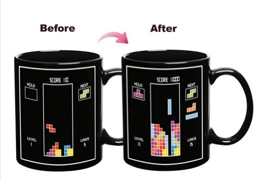 Tetris the Heat Change Mug Perfect Gift for Tetris Fans Color Changing Mugs Ceramic Mug