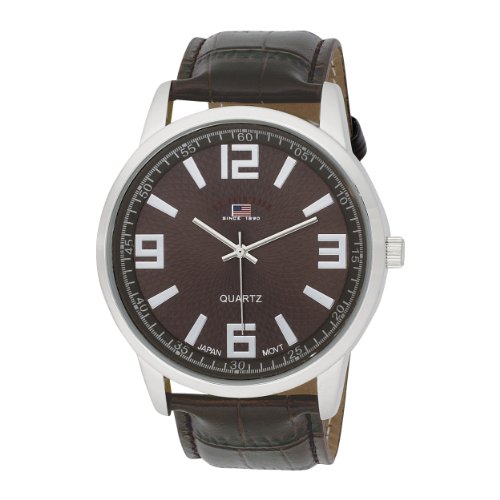 U.S. Polo Assn. Men's US5166 Brown Dial Brown Crocodile Strap Watch