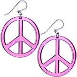 Pink Peace Sign Lucite Earrings