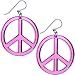 Pink Peace Sign Lucite Earrings