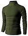 H2H Men's Basic Ribbed Cotton Thermal Turtleneck T-Shirts