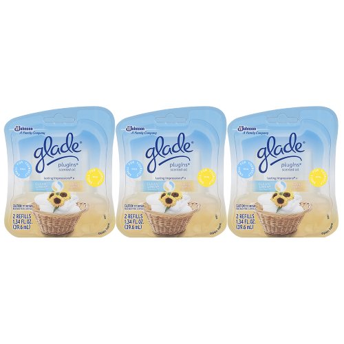 Glade Plugins Scented Oil Refill Clean Linen/Sunny Days 1.34 oz. (Pack Of 3)