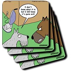 Dogs vs. Vacuum Cleaner - Set Of 8 Ceramic Tile Coasters