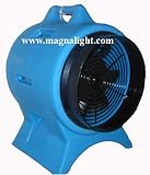 Intrinsically Safe Ventilation Fan & 25 foot Static Conductive Duct Redirects Stale Work Area Air