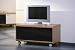 TV-Wagen VENEDIG , TV/PLASMA/LCD-Tisch, mit Schwarzglasfront und Noce-Korpus