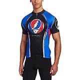 Primal Wear Men's Grateful Dead Team Steal Your Face Cycling Jersey, Blue Black, Medium