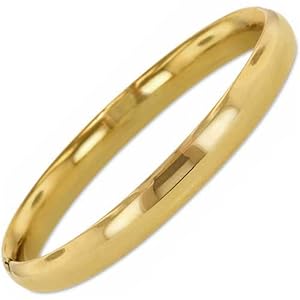 Yellow Gold Hollow Ladies Bangle