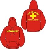 Lifeguard Hooded Sweatshirt Hoody Newquay Fistral Beach Kids & Adults Sizes Lifesaver