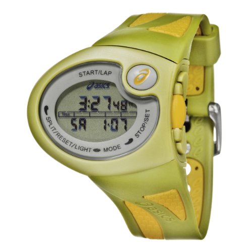 Asics Men’s Active Running Resin Case, Rubber Strap Digital Chronograph Quartz Watch QA4349006