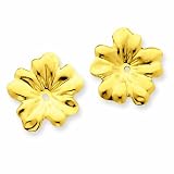 14k Polished Floral Earring Jackets