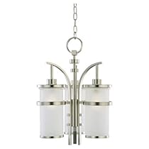 Buy Sea Gull Lighting 60115-962 Sea Gull Lighting 60115-962 Three-Light Eternity Indoor/Outdoor Pendant, Clear Highlighted Satin Etched Glass, Brushed Nickel Finish