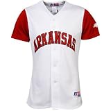 Russell Arkansas Razorbacks White Replica Baseball Jersey