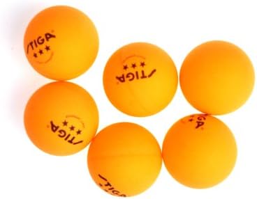 StigaTournament-Quality 3-Star Ping Pong Balls โ Official Size and 40mm Weight โ Ultimate Durability and High-Performance Table Tennis Balls โ 6 Pack (Orange) - for Indoor/Outdoor Ping Pong Tables