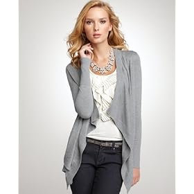 Buy Ann Taylor Ladies Lt. Iron Heather Open-Front Cardigan